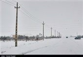 بارش برف در ابهر - زنجان