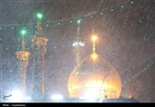 بارش اولین برف امسال در حرم حضرت معصومه(س)
