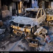 تصاویری از خسارات وارده اغتشاشگران در قزوین