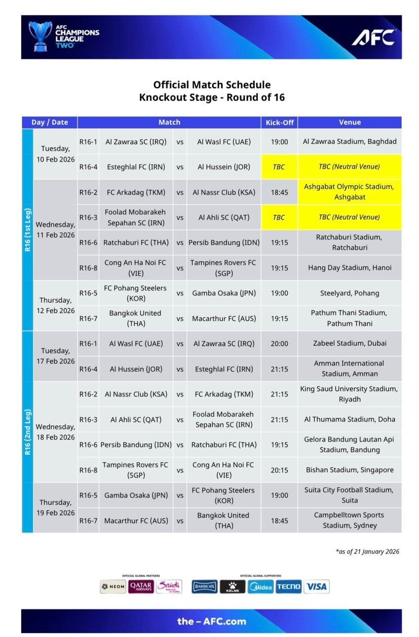 کنفدراسیون فوتبال آسیا (AFC) , تیم فوتبال سپاهان اصفهان , استقلال , فوتبال , لیگ قهرمانان آسیا 2 ,