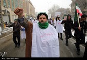 راهپیمایی طلاب و روحانیون در محکومیت اهانت به قرآن کریم و حمایت از رهبری