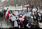 راهپیمایی طلاب و روحانیون در محکومیت اهانت به قرآن کریم و حمایت از رهبری
