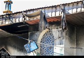 آثار حمله و آتش زدن مصلی رامسر توسط اغتشاشگران