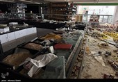 تخریب بازار روز توسط اغتشاشگران در مبارکه اصفهان 