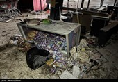 تخریب بازار روز توسط اغتشاشگران در مبارکه اصفهان 