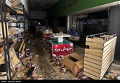 تخریب بازار روز توسط اغتشاشگران در مبارکه اصفهان 