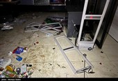 تخریب بازار روز توسط اغتشاشگران در مبارکه اصفهان 