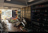 تخریب بازار روز توسط اغتشاشگران در مبارکه اصفهان 