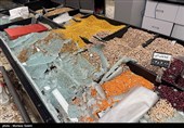 تخریب بازار روز توسط اغتشاشگران در مبارکه اصفهان 
