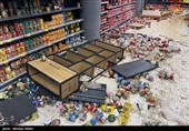 تخریب بازار روز توسط اغتشاشگران در مبارکه اصفهان 