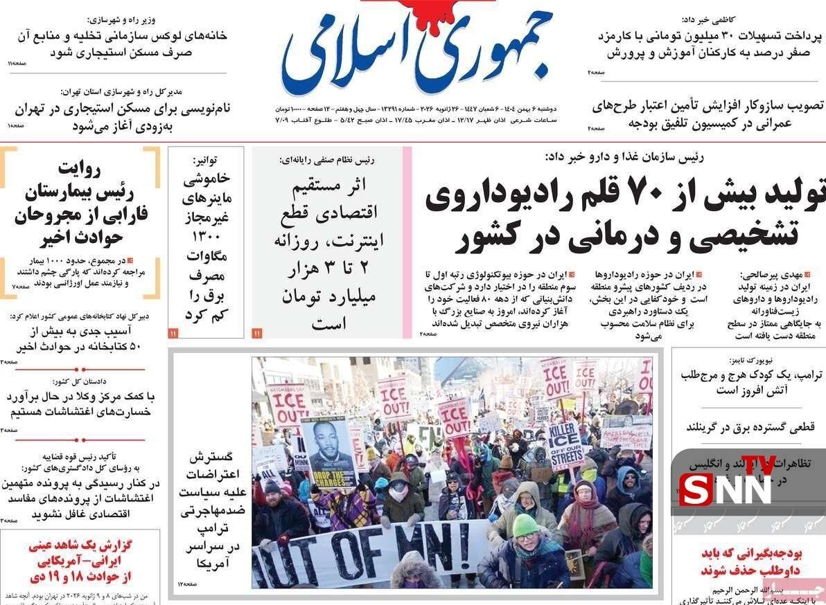 روزنامه کیهان , روزنامه همشهری , روزنامه جام جم , روزنامه فرهیختگان , 