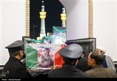 وداع با پیکر شهید مدافع امنیت در حرم مطهر رضوی