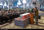 وداع با پیکر شهید مدافع امنیت در حرم مطهر رضوی