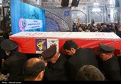 وداع با پیکر شهید مدافع امنیت در حرم مطهر رضوی
