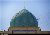 شستشوی گنبدهای مسجد مقدس جمکران