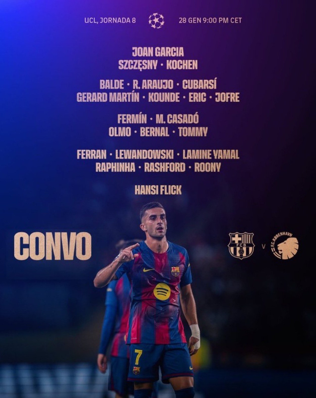 قرار گرفتن نام فران تورس در لیست بارسا برای بازی با کپنهاگن