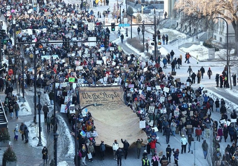 تظاهرات گسترده در سراسر آمریکا در اعتراض به اقدامات اداره مهاجرت