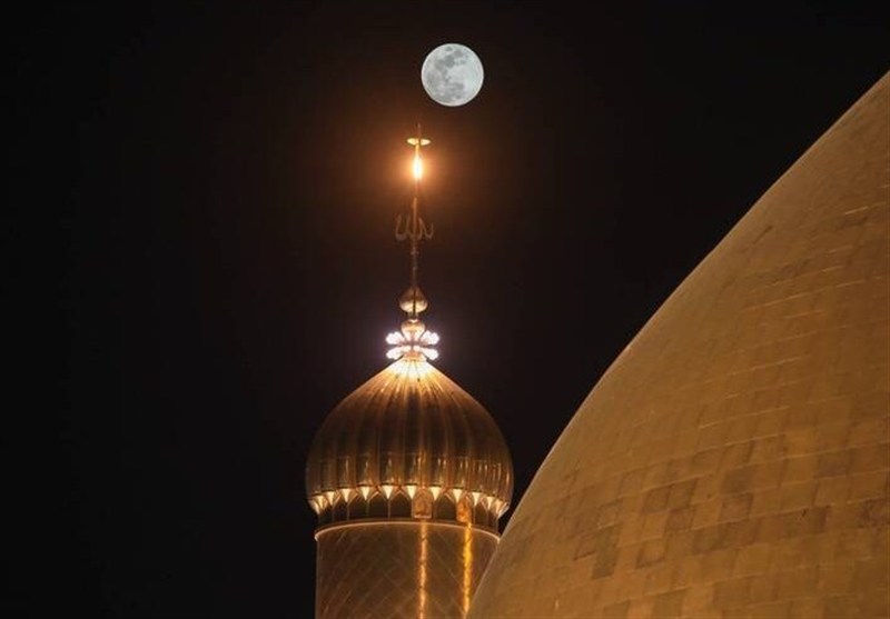 ماه کامل شعبان بر فراز حرم امیرالمومنین+عکس
