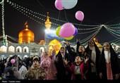 حال و هوای حرم مطهر رضوی در شب میلاد حضرت مهدی (عج)
