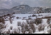 بارش برف در مناطق سردسیر خرم اباد