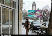 بارش برف در همدان