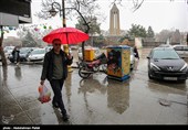 بارش برف در همدان