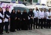 رژه نمادین خودروهای اورژانس اجتماعی در بوشهر برگزار شد