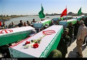 بازگشت پیکر 85 شهید دوران دفاع مقدس از مرزآبی اروند به کشور
