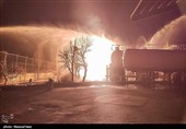 آتش‌سوزی در یک شرکت خصوصی در مسیر پالایشگاه تبریز