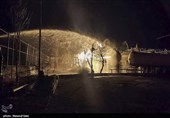 آتش‌سوزی در یک شرکت خصوصی در مسیر پالایشگاه تبریز