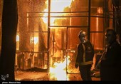 آتش‌سوزی در یک شرکت خصوصی در مسیر پالایشگاه تبریز