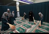 غبارروبی مساجد در آستانه ماه مبارک رمضان - همدان