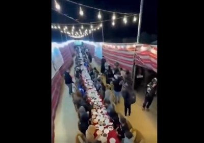 أول سحور فی شهر رمضان المبارک وسط خیام النازحین فی قطاع غزة