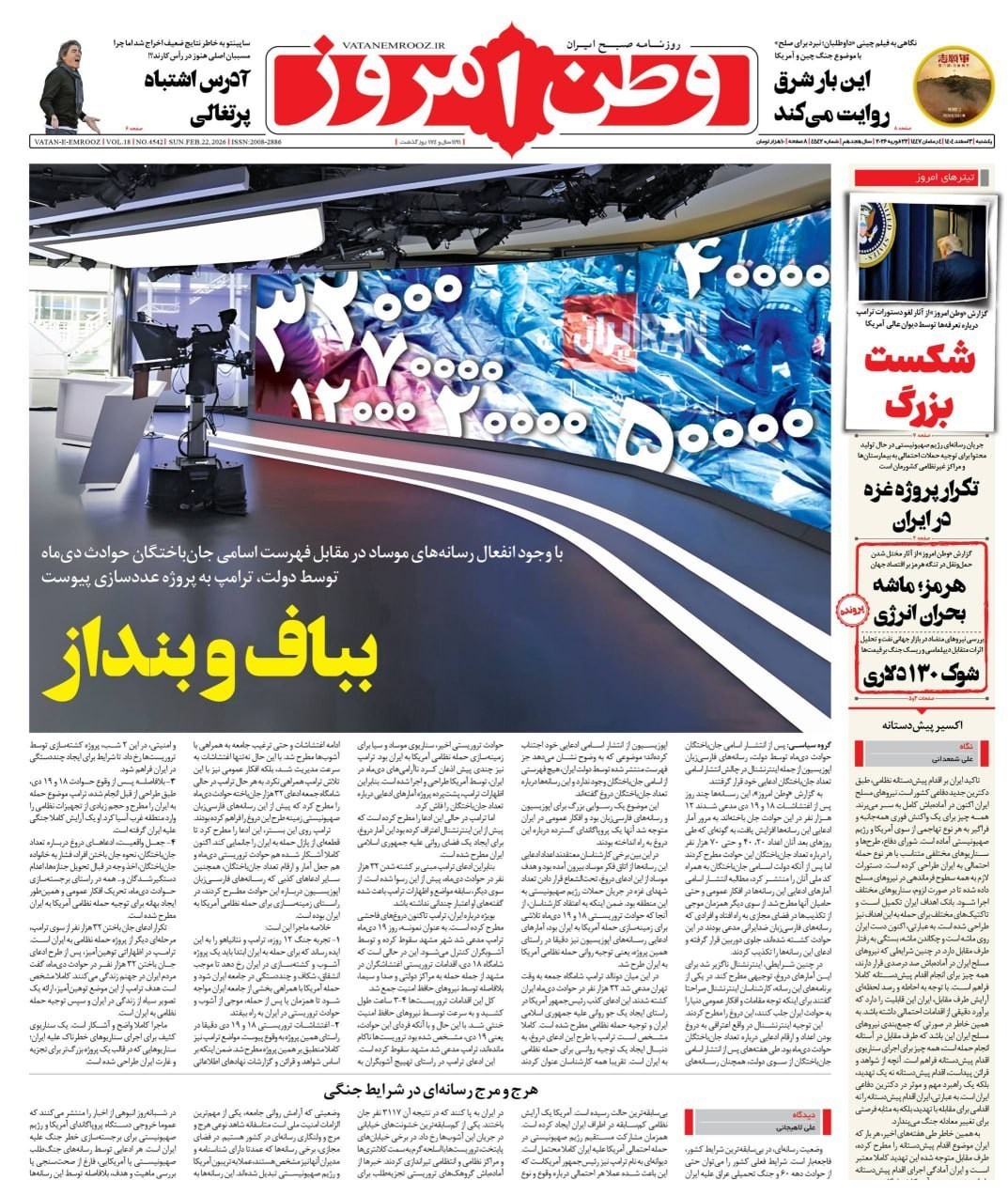 روزنامه کیهان , روزنامه وطن امروز , روزنامه خراسان , روزنامه جوان , روزنامه همشهری , روزنامه جام جم , روزنامه فرهیختگان , روزنامه اینترنتی صدای ایران , 