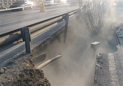 فرونشست ریفیوژ میانی پل زیرگذر اسلامشهر+فیلم