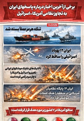 برخی از آخرین اخبار درباره پاسخ‌های ایران به تجاوز نظامی آمریکا-اسرائیل