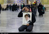 سوگ و حزن اعلام شهادت رهبر معظم انقلاب در حرم مطهر رضوی