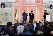 سوگ و حزن اعلام شهادت رهبر معظم انقلاب در حرم مطهر رضوی