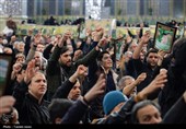 سوگ و حزن اعلام شهادت رهبر معظم انقلاب در حرم مطهر رضوی