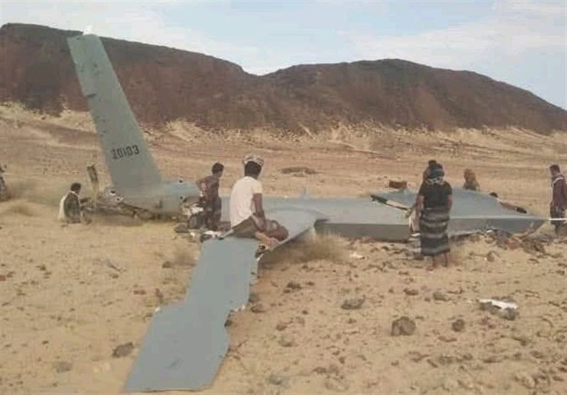 تصاویری از انهدام پهپاد MQ-9 ارتش تروریستی آمریکا در یمن