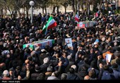 تشییع پیکر شهدای حملات آمریکایی صهیونی در زنجان