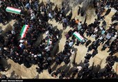 Аэрофотоснимки участия жителей города Минаб в церемонии прощания с телами девочек-школьниц, погибших в Иране