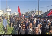 تشییع شهید حملات آمریکایی - صهیونیستی بر دوش مردم بندر دیلم