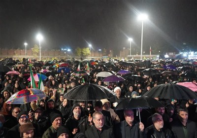 باران و اشک در بیرجند: مردم شعار حیدر حیدر سردادند+عکس