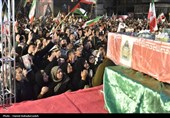 وداع گرگانی‌ها با پیکر دو شهید جنگ