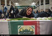 مراسم وداع با پیکر 14 شهید حمله آمریکایی - صهیونیستی در شیراز