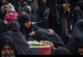 مراسم وداع با پیکر 14 شهید حمله آمریکایی - صهیونیستی در شیراز
