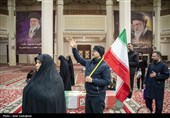 مراسم وداع با پیکر 14 شهید حمله آمریکایی - صهیونیستی در شیراز
