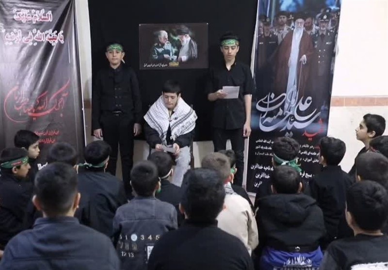 سوگواری دانش آموزان شهرستان خداآفرین