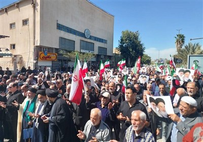 فریاد خشم بوشهری‌ها در محکومیت جنایات آمریکا و رژیم صهیونیستی